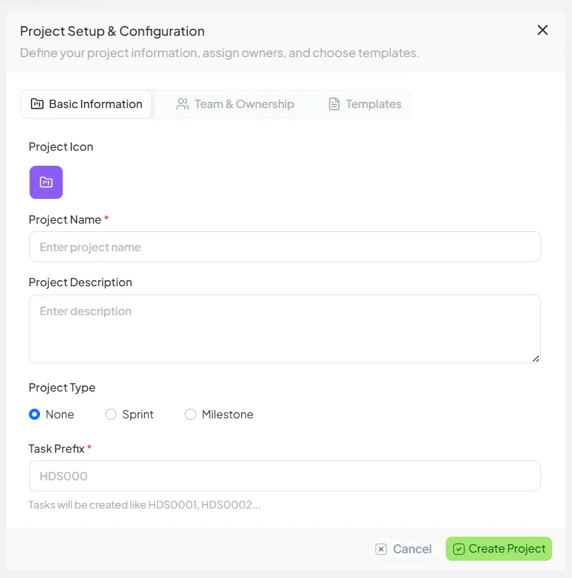 Project Creation Flow